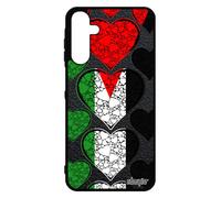 utaupia Coque pour Samsung Galaxy A15 4G 5G Silicone Drapeau Palestine palestinien Foot Coeur Noir Football jo 4G Housse Metal de