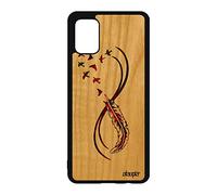 utaupia Coque pour Samsung Galaxy A51 Bois Silicone Infini Symbole sans Fin Case personnalisé Jolie Noir Rouge Oiseau Couleur Made in France