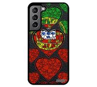 utaupia Coque pour Samsung S22+ Plus Silicone Drapeau Portugal Portugais Basket Foot Coupe d'europe Coeur Football de Galaxy