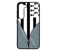 utaupia Coque pour Samsung S23 Silicone Drapeau Bretagne Breton Gwenn ha du Gel Noir Foot Smartphone Caoutchouc Region Football Jeans de Galaxy