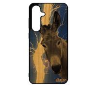 utaupia Coque pour Samsung S24 FE Bois Silicone ane mulet Foudre Orage Portable Eclair Animal Housse Design tetu anesse bourrique Original pour Galaxy