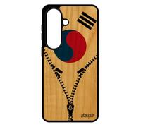 utaupia Coque pour Samsung S26 Bois Silicone Drapeau Corée du sud coréen TPU Passion Design Mobile Seoul K-Drama Fan K-Pop Caoutchouc Case pour Galaxy