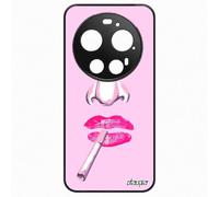 utaupia Coque pour Xiaomi 17 Ultra Silicone Visage Housse clope Design Femme Glamour Cigarette Etui 4G Abstrait Smack levres Rose de pour Xiaomi