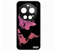 utaupia Coque pour Xiaomi 17Ultra Silicone Carte Monde 4G Globe Rose Jolie Souple Terre Atlas planete Effet Housse Portable Made in France