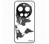 utaupia Coque pour Xiaomi 17Ultra Silicone Carte Monde Antichoc geographie Jolie Terre Noir Pays planete Atlas Mobile Effet Globe Cover de
