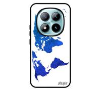 utaupia Coque pour Xiaomi pour Redmi Note 15 Pro 5G en Silicone Carte Monde Atlas Etui Bleu Original Rigide Globe Portable Design Terre planete Dessin