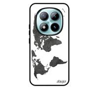 utaupia Coque pour Xiaomi pour Redmi Note 15 Pro 5G Silicone Carte Monde Globe Pays TPU Terre Motif Mobile Gris geographie Atlas planete Antichoc Etui