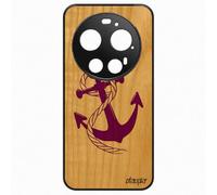 utaupia Coque pour Xiaomi pour Xiaomi 17 Ultra Bois Silicone Ancre marinière Violet Noir Corde rayé 4G Marine de Bateau Antichoc Fantaisie Chaine Rayure nœud