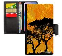 utaupia Coque pour Xiaomi Redmi Note 6 Pro Simili Cuir à Rabat Portefeuille Porte Cartes Arbres Feuilles Orange Antichoc Nature ecolo 4G Peinture