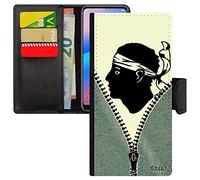 utaupia Coque pour Xiaomi Redmi Note 9 Pro à Rabat Drapeau Corse Housse Basket Football Motif Corsica Foot magnetique Jeans Rigide Case de