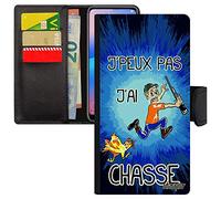 utaupia Coque S7 Edge Cuir Rabat Portefeuille jpeux Pas J'Ai Chasse personnalisé Bleu Telephone Chasseur Homme Drole Noir BD pour Samsung Galaxy