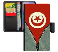 utaupia Coque Samsung S6 Edge Cuir Drapeau Tunisie Tunisien Can Coupe d'afrique Leather Foot personnalisé Motif Basket Housse jo de Galaxy