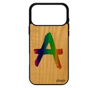 utaupia Coque Silicone Antichoc pour iPhone 17 Pro Max Bois Anarchie Smartphone Dessin realiste Vert Peinture Design Punk Anarchy Mur Metal