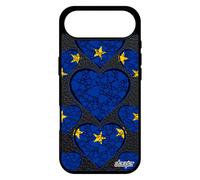 utaupia Coque Silicone Drapeau europeen Europe UE pour iPhone 17 Air Noir I Love personnalisé Union Europeenne Etui Coeur Bumper de