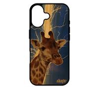 utaupia Coque Silicone Girafe pour iPhone 17 en Bois et Animaux Mobile Animal Portable Design Savane Eclair Afrique Cover Tache Bleu