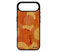 utaupia Coque Silicone Peinture Abstrait pour iPhone 17 Air Bois Telephone Artistique Cover Orange Fond Rigide Effet frêne Ronds Jolie Noir