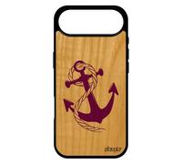 utaupia Coque Silicone pour iPhone 17 Air Bois Ancre Etui Fantaisie frêne Violet Femme Telephone Corde Antichoc de Bateau nœud Gel Dessin