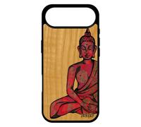 utaupia Coque Silicone pour iPhone 17 Air Bois Bouddha Rose Graphique Soleil Assis Image Smartphone Housse Zen Hindou Made in France
