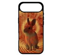 utaupia Coque Silicone pour iPhone 17 Air Bois Lapin Orange Texture de paques Animal lièvre Design 512 Go Nain Unique Joli 4G Noir lapine