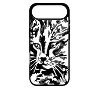 utaupia Coque Silicone pour iPhone 17 Air Chat Artistique Fille Smartphone de Protection Dessin Chaton Petit Peinture Noir Made in France