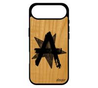utaupia Coque Silicone pour iPhone 17 Air en Bois et Anarchie Punk Etoile Signe ni Dieu ni Maitre Peinture Gris Revolution 4G Symbole