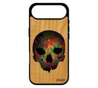 utaupia Coque Silicone pour iPhone 17 Air en Bois et Tete de Mort Street Art Masque Biker Telephone Mobile de Protection Housse Unique