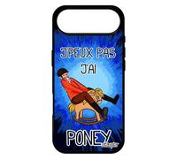 utaupia Coque Silicone pour iPhone 17 Air j'peux Pas J'Ai Poney Metal Smartphone Humoristique Texte Cheval Equitation BD Aqua Portable Bleu
