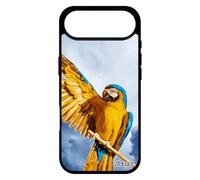 utaupia Coque Silicone pour iPhone 17 Air Perroquet TPU Nuage Animal Tropical Dessin Aluminium Bleu Design Animaux Noir Ciel Perruche