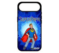 utaupia Coque Silicone pour iPhone 17 Air Super Papa 256 Go Bleu Texte Bande dessinée Heros Humour père Naissance Garcon 4G Made in France