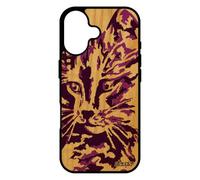 utaupia Coque Silicone pour iPhone 17 en Bois Chat Petit felin Portable Housse Smartphone Couleur Rose Mignon Peinture Art Made in France
