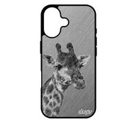 utaupia Coque Silicone pour iPhone 17 Girafe Dessin Noir Design Animaux Gris Savane tacheté Effet Case Cover Afrique Animal Souple 4G de