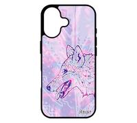 utaupia Coque Silicone pour iPhone 17 Loup de Protection Ethnique Dessin Pastel Husky Solitaire Violet Plume personnalisé Animaux Jolie TPU