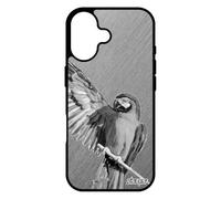 utaupia Coque Silicone pour iPhone 17 Perroquet Housse Animal Design 512 Go Tropical Effet Perruche Aluminium Cover Animaux Noir Gris
