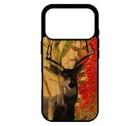 utaupia Coque Silicone pour iPhone 17 Pro Bois cerf Peinture Vert Animal biche Portable Foret Nature Souple Original personnalisé Fleurs de