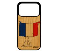 utaupia Coque Silicone pour iPhone 17 Pro Bois Drapeau France français Noir Rugby Coupe d'europe Case Basket Football Foot jo Euro Mobile