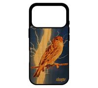 utaupia Coque Silicone pour iPhone 17 Pro Bois Oiseau Souple Orage Mobile Antichoc Moineau Nature Bleu Animaux Foudre Eclair Petit Animal