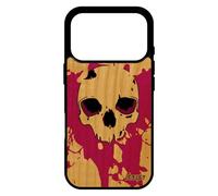 utaupia Coque Silicone pour iPhone 17 Pro Bois Tete de Mort Squelette Case Rigide Fantastique Crane Rose Tache Peinture Telephone Emo