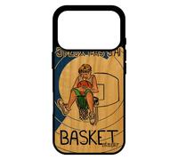 utaupia Coque Silicone pour iPhone 17 Pro Bois veritable j'peux Pas J'Ai Basket Noir Portable Bande dessinée 512 Go personnalisé Bleu Euro