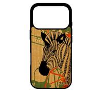 utaupia Coque Silicone pour iPhone 17 Pro en Bois Zebre frêne Noir rayé Orange Noir et Blanc Tribal Telephone Artiste Cover Cheval de
