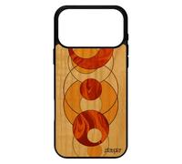 utaupia Coque Silicone pour iPhone 17 Pro Max en Bois et marbre Telephone Fond geometrique Jolie Forme de Protection Orange Design Effet 4G
