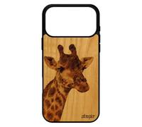 utaupia Coque Silicone pour iPhone 17 Pro Max en Bois Girafe Savane Design Jolie Afrique Portable Animaux Tache Marron Nature Bumper