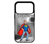 utaupia Coque Silicone pour iPhone 17 Pro Super Papy Papi Comics Noir Humoristique Bande dessinée Bebe Gris Drole Grands Peres Heros
