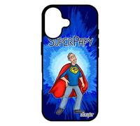 utaupia Coque Silicone pour iPhone 17 Super Papy Papi Naissance Garcon Cover Drole Humoristique Mobile Heros Portable Comics Bleu de