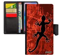 utaupia Coque Silicone pour mi 8 Lite en Cuir Salamandre lezard Housse de Protection Triton Journal Rouge Rigide Amour Made in France pour Xiaomi