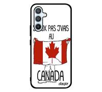 utaupia Coque Silicone pour Samsung A54 j'peux Pas j'vais au Canada Drapeau Canadien Coupe du Monde Noir Foot SM-A546B/DS Galaxy