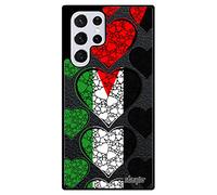 utaupia Coque Silicone pour Samsung S22 Ultra Drapeau Palestine palestinien Solide Coeur Foot Coupe du Monde 4G Aluminium Galaxy