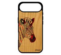utaupia Coque Silicone Zebre pour iPhone 17 Air Bois Rayure Dessin Cheval Noir Multicolore Tribal azteque Bumper Pastel Rigide Garcon Rouge