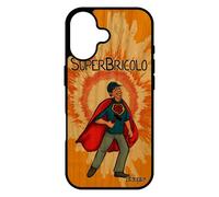 utaupia Coque Super bricolo pour iPhone 17 Bois Silicone Comics Humour Orange Etui Bricoleur Design Papy Heros Noir Souple BD Drole de