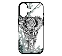 utaupia Coque Telephone pour iPhone 17 Silicone Elephant Animaux Peinture Noir Gris personnalisé d'asie Femme Zen Art azteque Couleur Motif