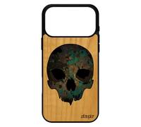 utaupia Coque Tete de Mort pour iPhone 17 Pro Max Bois Silicone Garcon Portable Housse Gothique Electro Bleu Mobile Pirate Squelette Rock